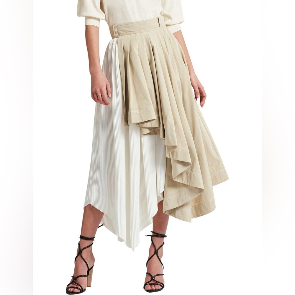 NWT Aje Elegant Two-Tone Pleated Women's Skirt; UK 10